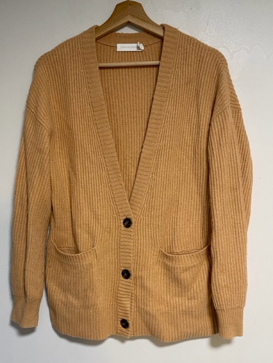 Jonathan Simkhai Ribbed Knit Cardigan Sweater Camel Tan Size XS - Picture 2 of 10